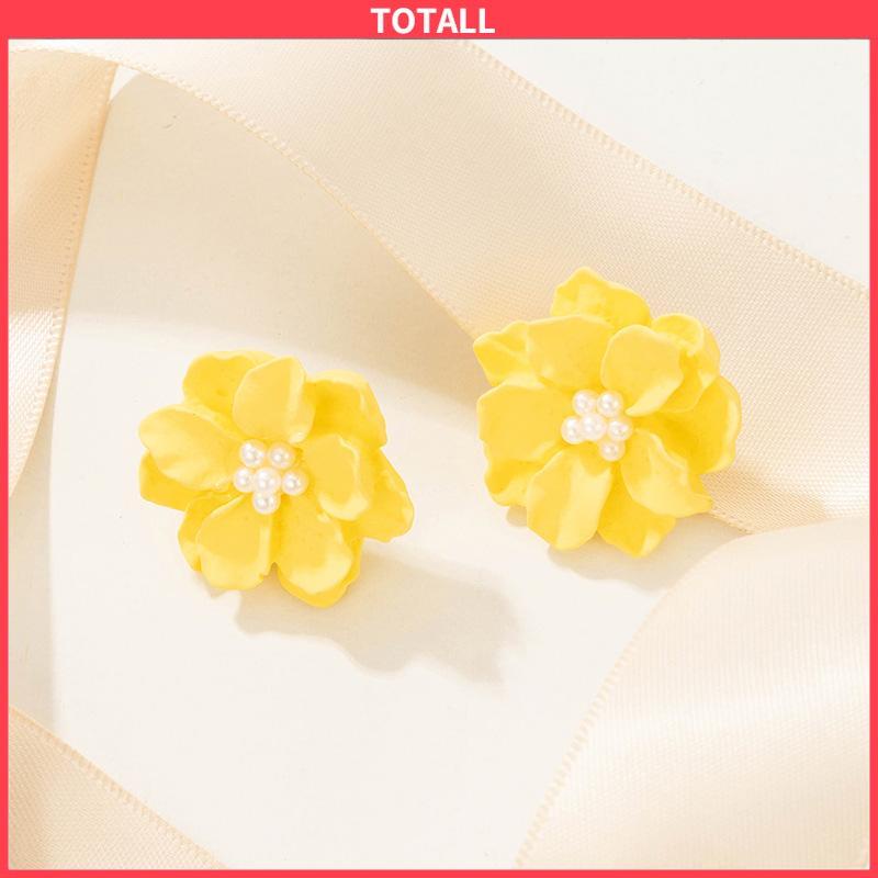 COD Anting kamelia sederhana Elegan dan lapang Anting pejantan mutiara-Totall