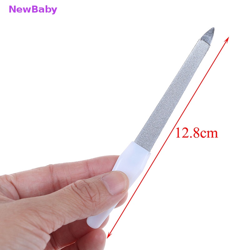 Newbaby Dua Sisi stainless steel metal nail art file buffer manicure pedicure Alat ID