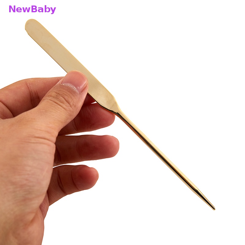 Newbaby Spatula Toner Makeup Kepala Ganda Bahan Stainless Steel Dengan Stik Pencampur Tas PU ID