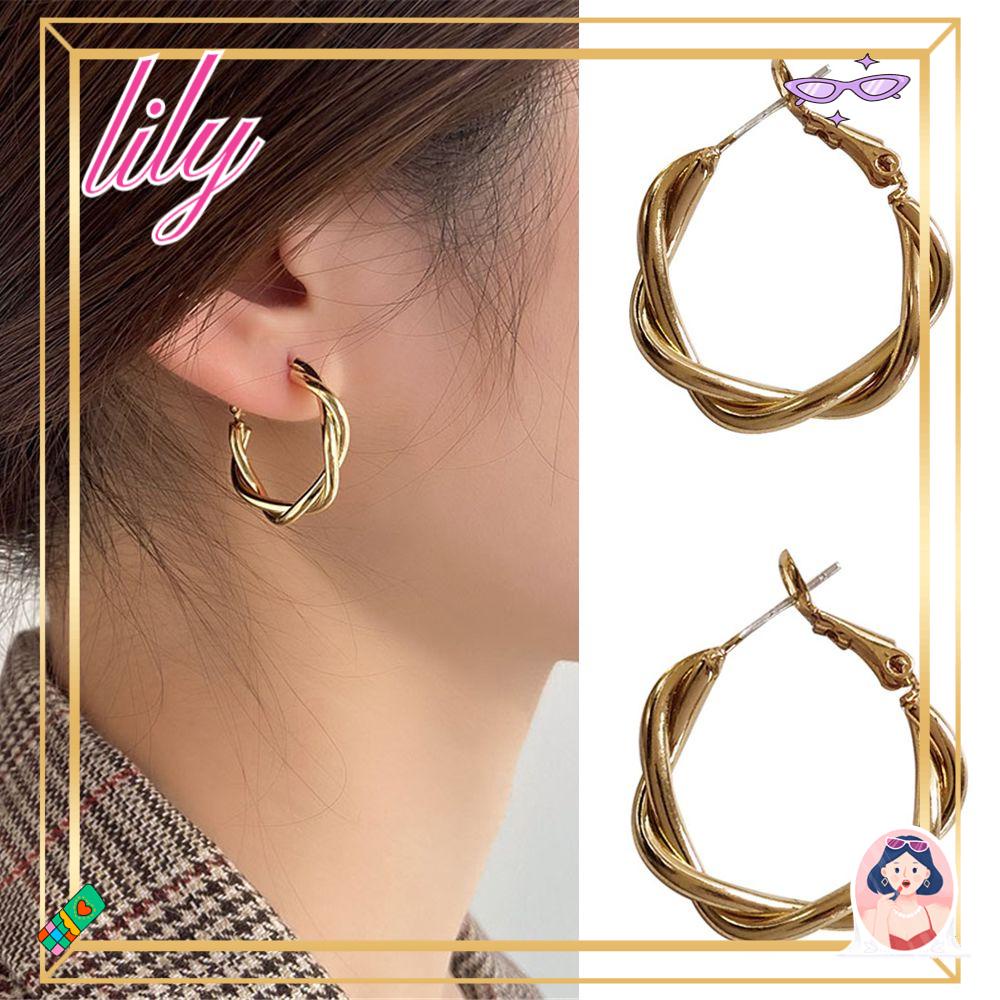 Lily Lingkaran Anting Pesta Fashion Pernikahan Pertunangan Punk Elegan Gothic Hip Hop Bulat Hoop Earrings