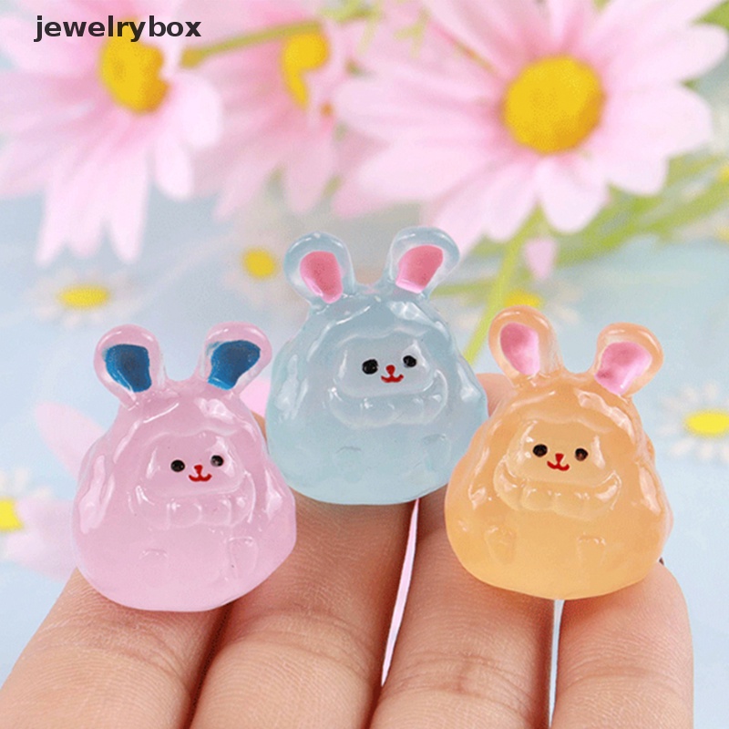 [jewelrybox] 2pcs Kartun Mini Kelinci Bercahaya Ornamen DIY Micro Ornamen Dekorasi Butik