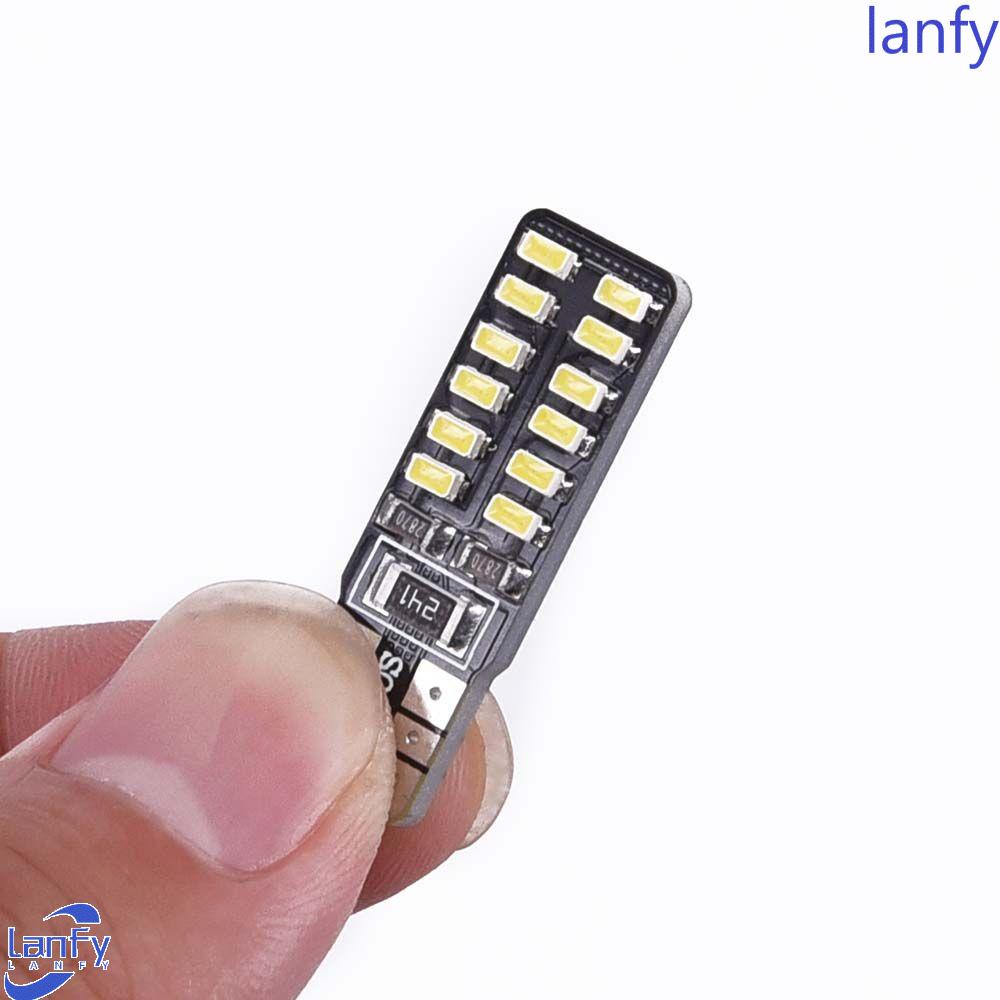 Lanfy Lampu Plat Nomor Mobil Profesional 24SMD LED T10 W5W Car Interior Lamp