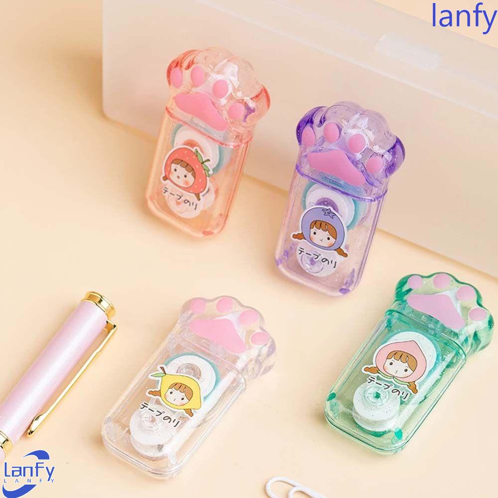 LANFY Kawaii Adhesive Paper Tape Stationery Double Sided Pointing Glue Stick Cute Roller Tape Runner Roller Tape Cartoon School Supplies Scrapbooking Deco Cat Claw