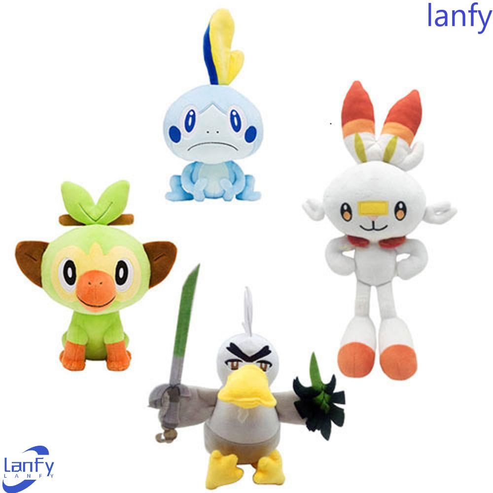 Lanfy Sobble Mainan Mewah Hadiah Natal Lucu Raboot Kartun Boneka Kelinci Cicak Monyet Elf Figure Mainan Mewah Pokemon Toys