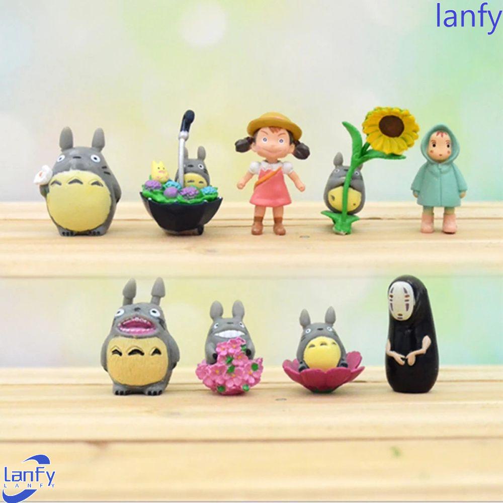 Lanfy My Neighbor Totoro Garden Car Ornaments Figure Toy 3-5cm Mainan Anak PVC Ada Muka Man