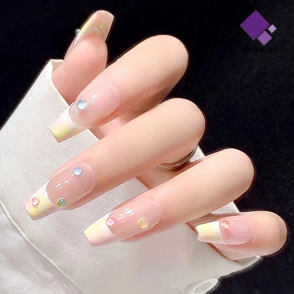 [naiveblues] 1kotak Manicure Decor Sparkling Ukuran Campur Vibrant Mempesona Aplikasi Efek Visual Dekoratif