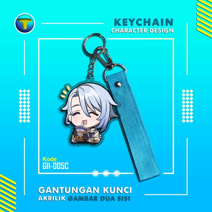 Gantungan kunci Genshin Impact Kamisato Ayato Keychain ganci akrilik GI1-005.