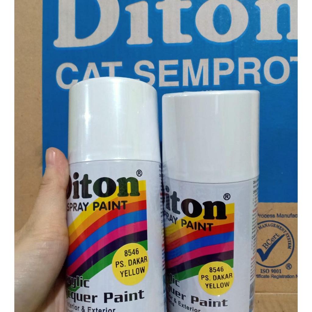 SOLID COLOURS DITON Spray Paint Acrylic Lacquer Paint Pilox Pilok Cat Semprot - 8546 PS. DAKAR YELLOW / KUNING MUDA (300cc / 300ml)