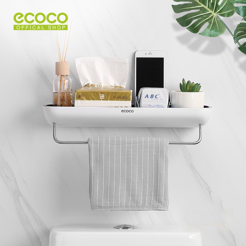 WG09 ECOCO Bathroom Shelf Storage Organizer Grey  - Rak Sabun Skincare Toilet