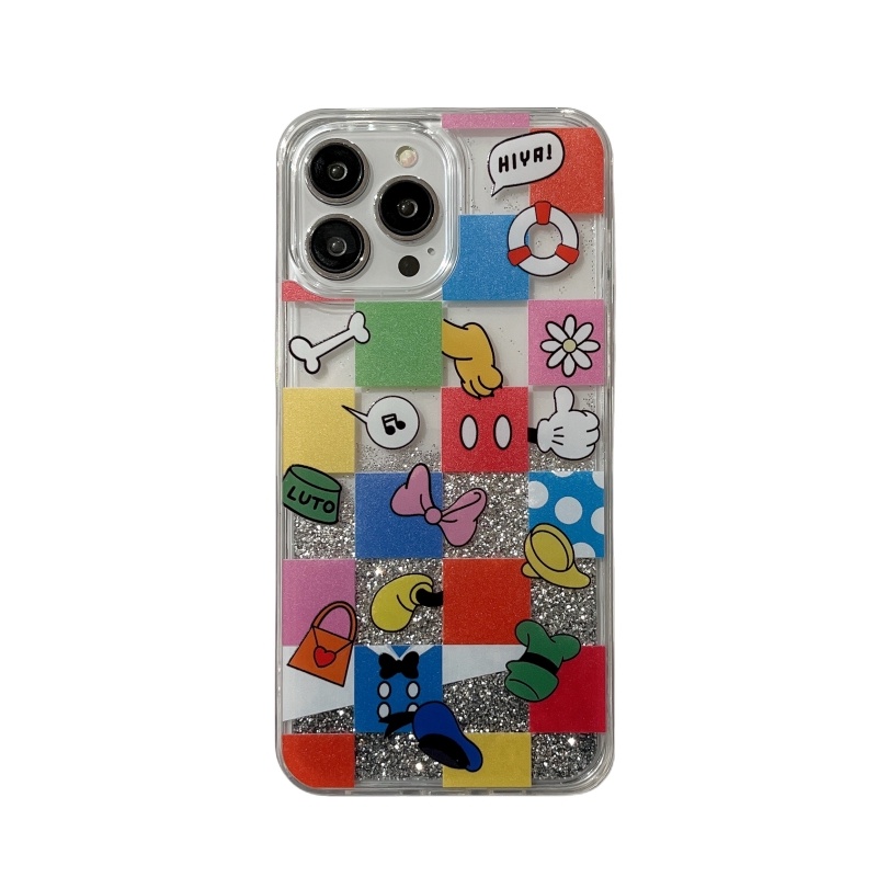 IPHONE Cover Motif Kartun Mengalir Cocok Untuk Iphone14 13 12 11 Pro X XS Max XR 6 7 8 14 Plus Perlindungan Lensa Casing Ponsel Magnetik