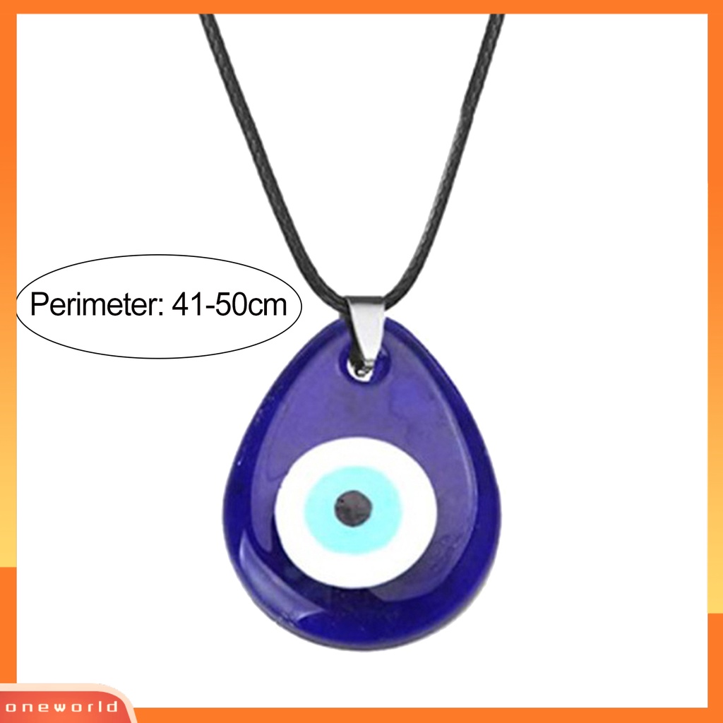 [EONE] Bulat Hati Menjuntai Adjustable Tali Kulit Imitasi Unisex Kalung Liontin Mata Pesta Kalung Perhiasan Aksesoris