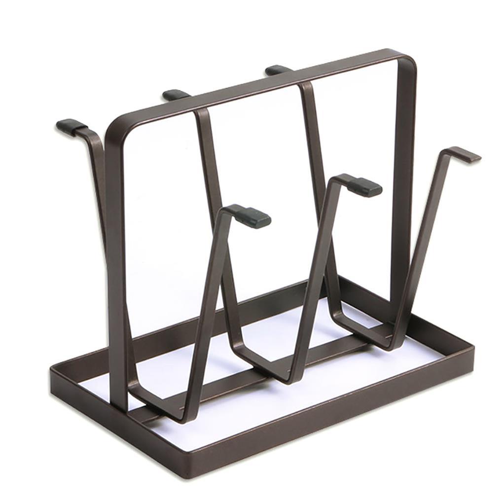 6gelas Mug Gelas Stand Holder Metal Cup Drying Rack Shelf Upside-down Cup Drain Rack Rak Gantungan Gelas Wine