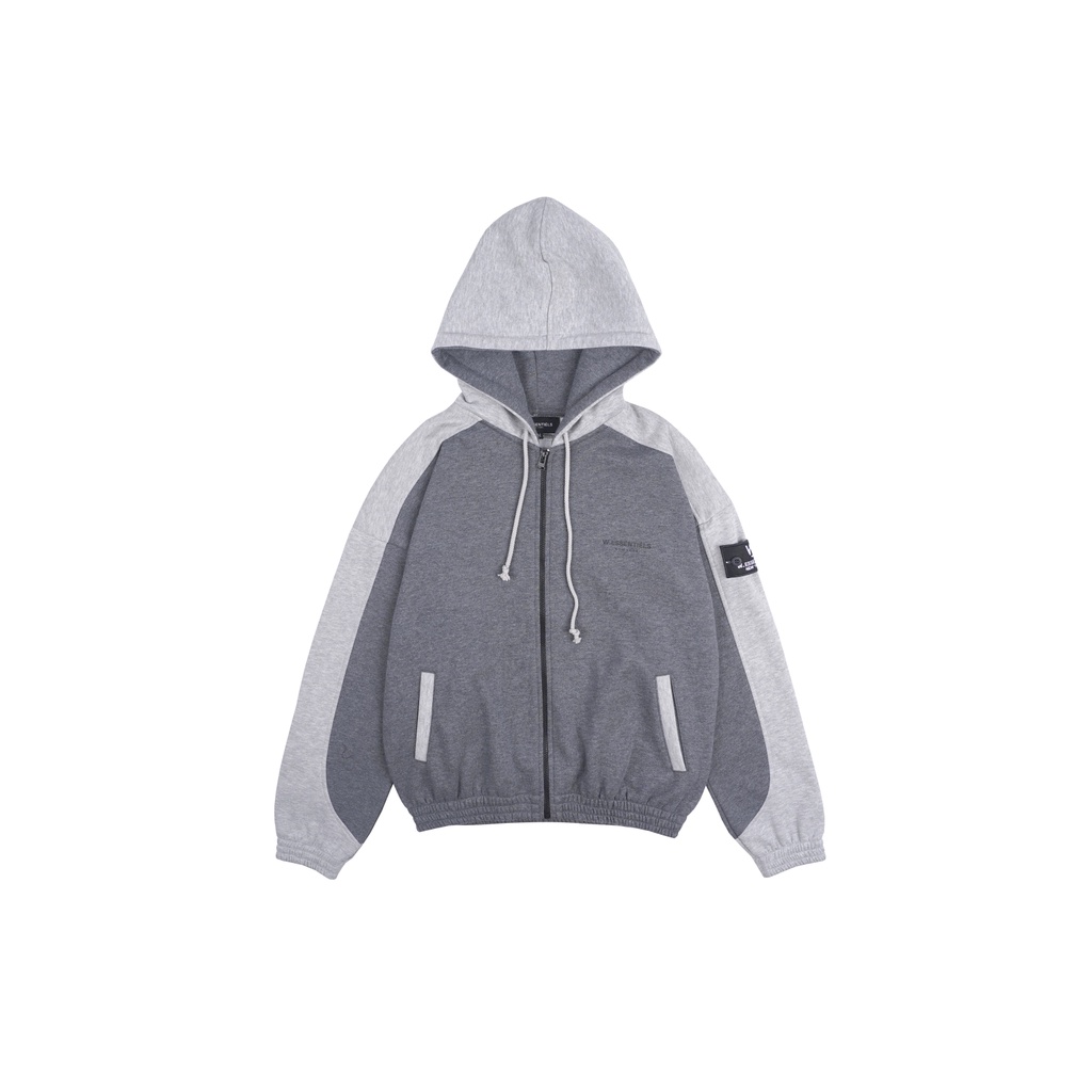 W.Essentiels Hoodie Bergeroo Cut And Sew Oversize Zip Hoodie Asphalt