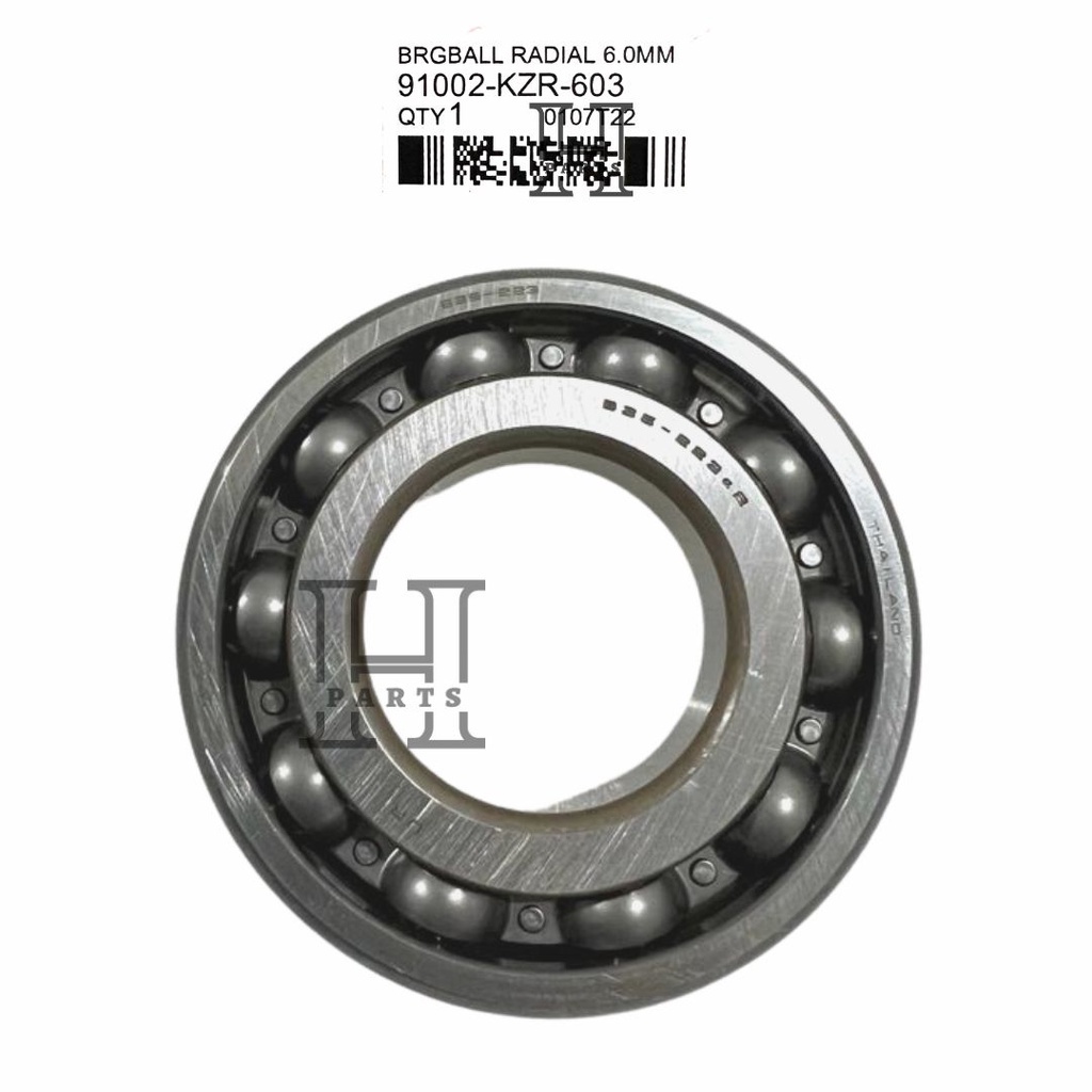 LAHER LAHAR BEARING KREK AS KIRI BALL RADIAL 6.0MM ADV PCX VARIO 125 150 91002-KZR-603 ASLI ORIGINAL AHM HGP HONDA