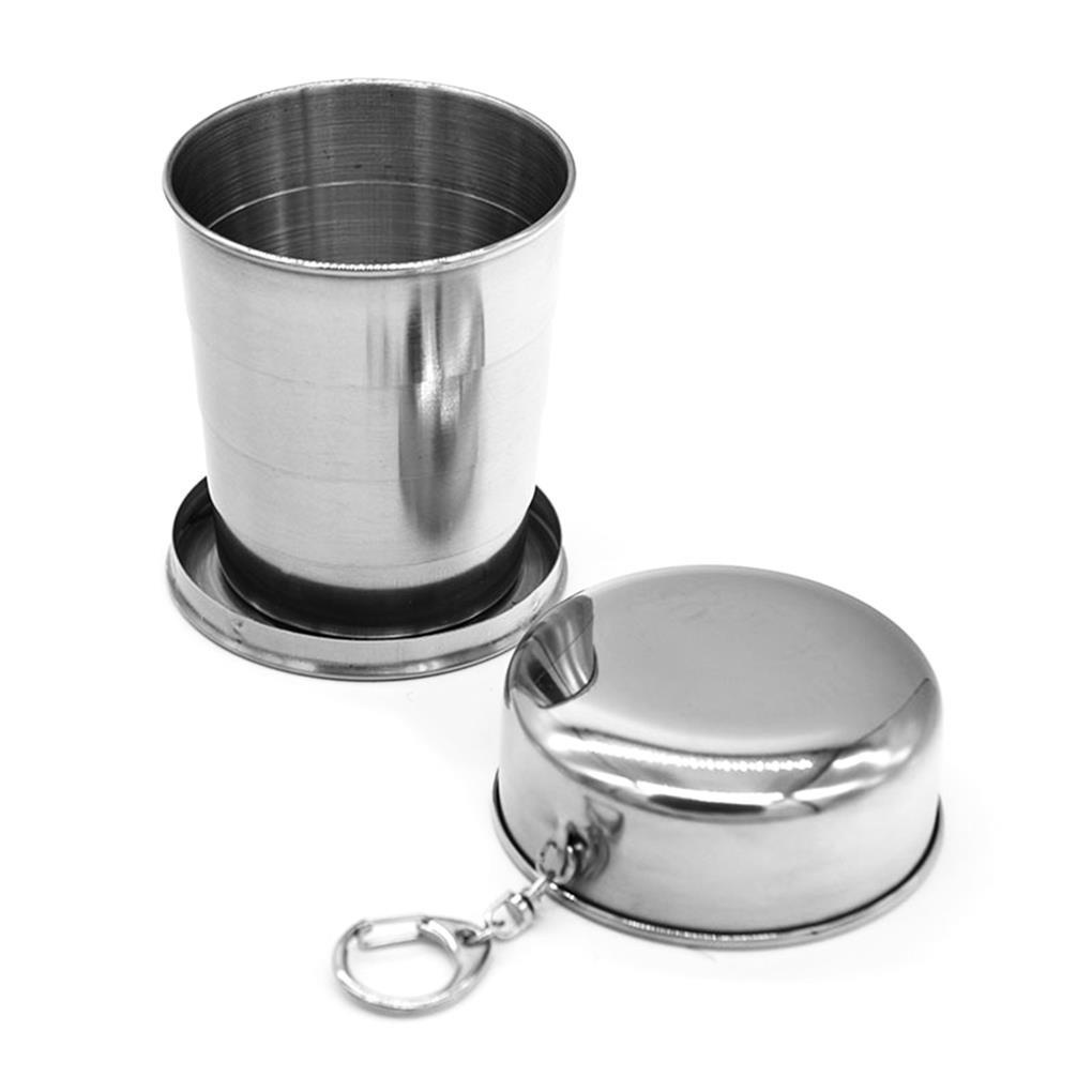240ml Portabel Ditarik Cangkir Air Stainless Steel Anggur Gelas Lipat Gelas Mini Telescopic Folded Mug