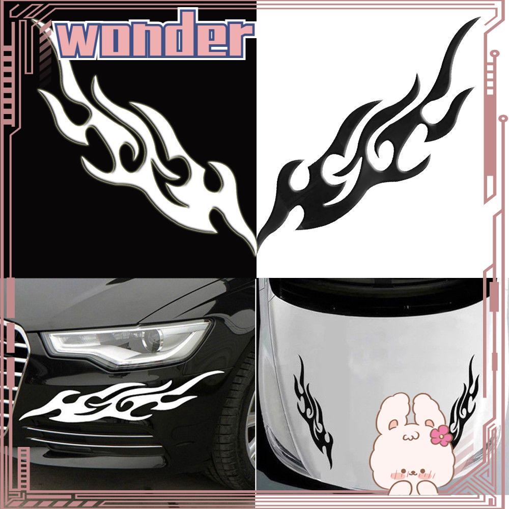 Wonder 2pcs Stiker Mobil Populer Vinyl Keren Api Api