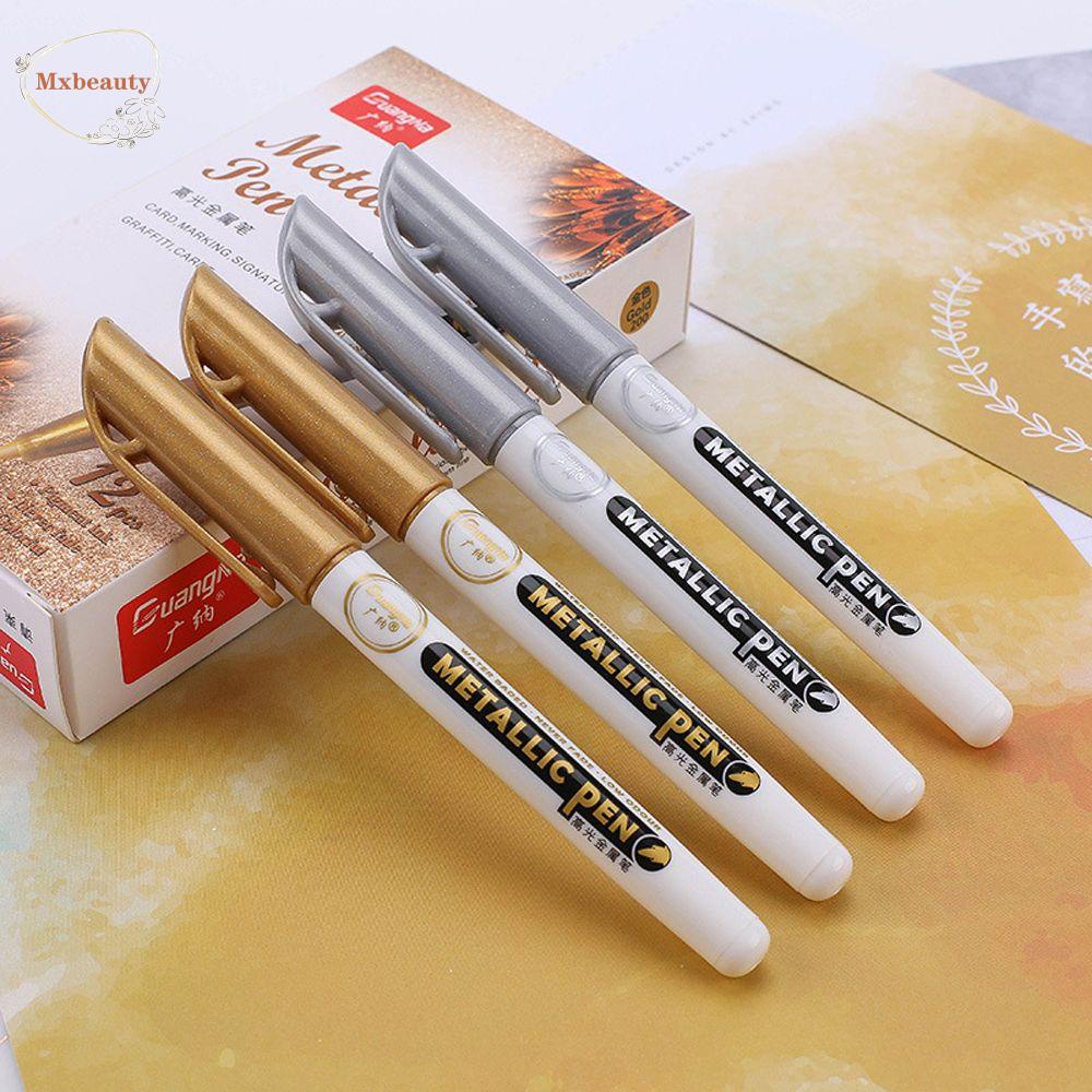 Mxbeauty Fluorescent Pen Kantor Seni Lukisan Scrapbooking DIY Epoxy Perlengkapan Menulis Pena Metalik Highlight Pen Marker Pulpen Cat Pulpen