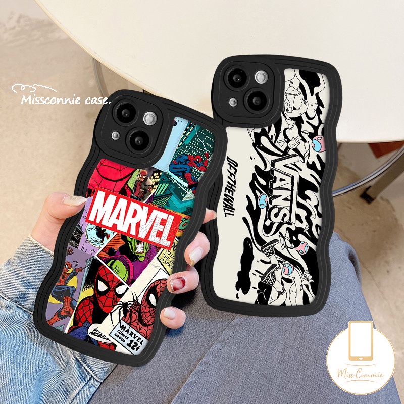 Casing Tpu Lembut Tepi Bergelombang Graffiti Untuk Redmi9 10C 12C 9C A1 10A 9A 9T 10 A1+Redmi Note 11 8 11 9s 9 11s 10s 10 Pro POCO M3 X3 NFC Pro Mi 11T Pro Trendy V.ANS Anime Sarung MARVEL