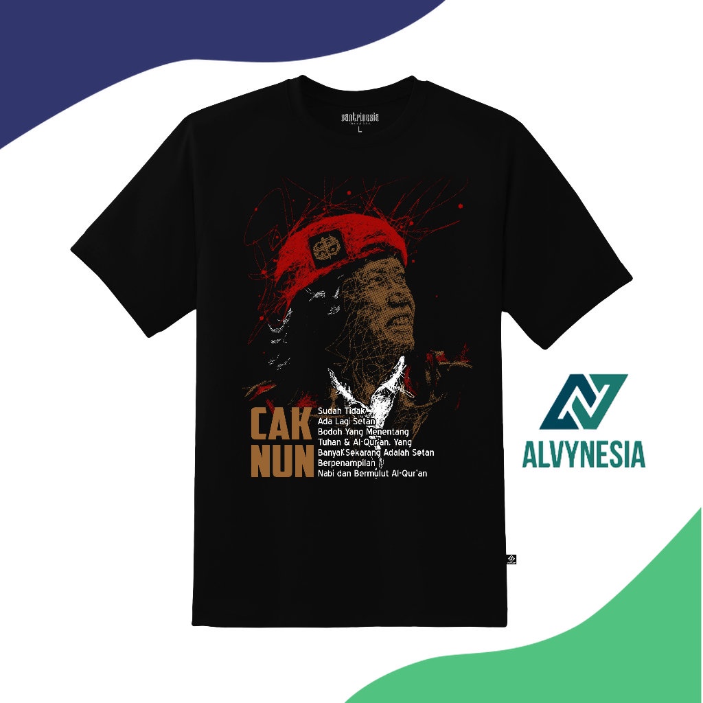 Alvynesia Kaos Maiyah Cak Nun Emha Ainun Najib T-Shirt Tshirt Santri Caknun Punokawan reborn