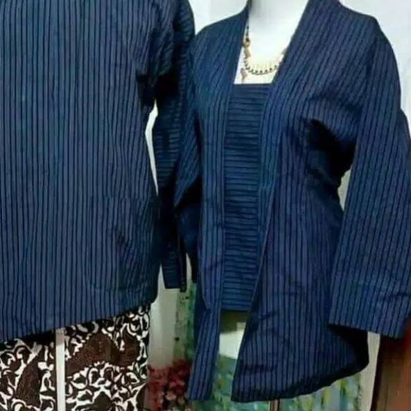 Lurik Paling Dicari.. BAJU COUPLE SURJAN KEBAYA LURIK BIRU BAJU LURIK ADAT JAWA JOGJA SOLO KEBAYA LU