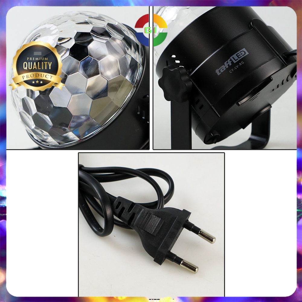 Lampu Proyektor Disco LED RGB 240V 6W with Remote Control Multi-Color