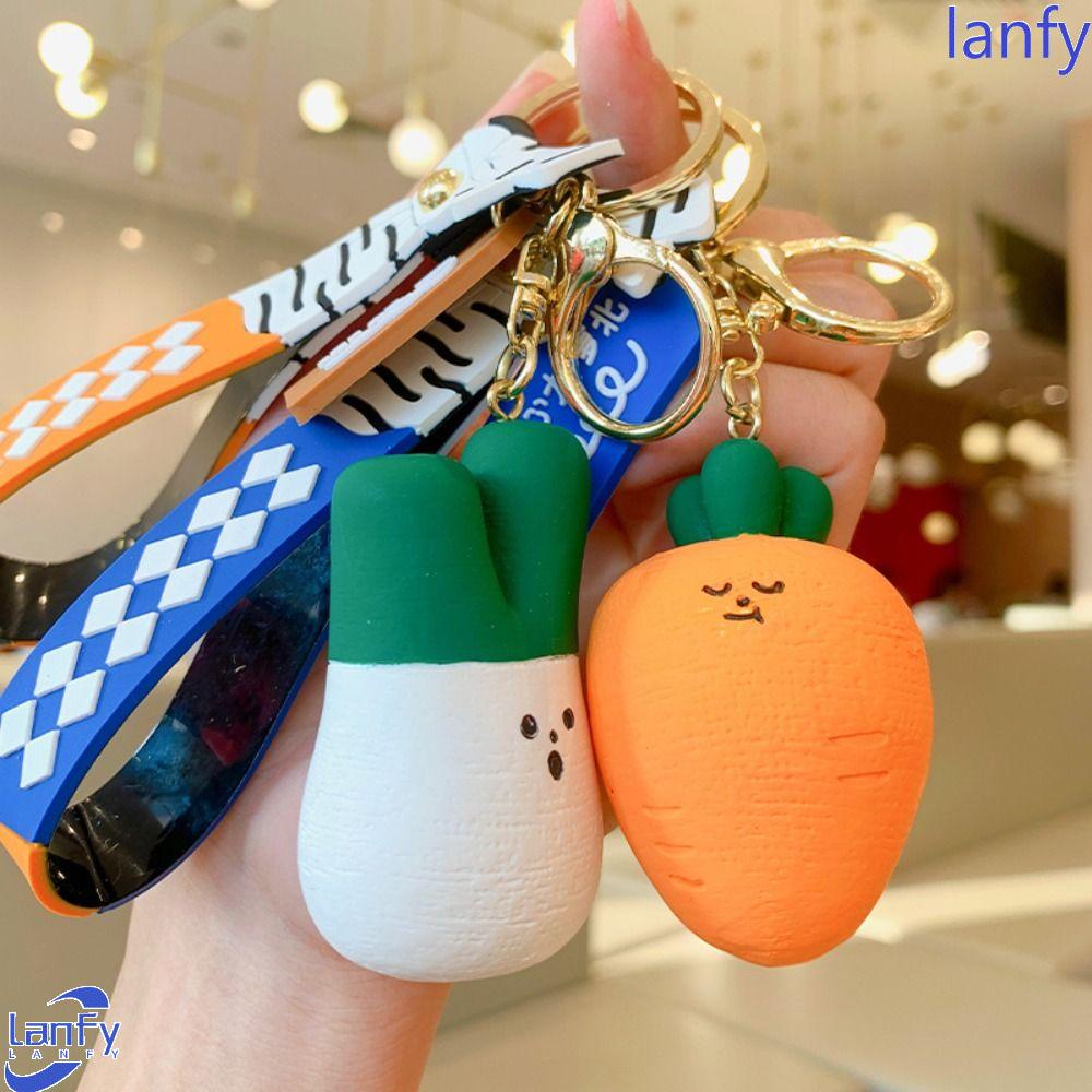 Lanfy Kartun Sayuran Keyring Hadiah Kunci Telepon Gesper Bawang Aksesoris Gantung Garlic Lobak Gaya Korea Keychain