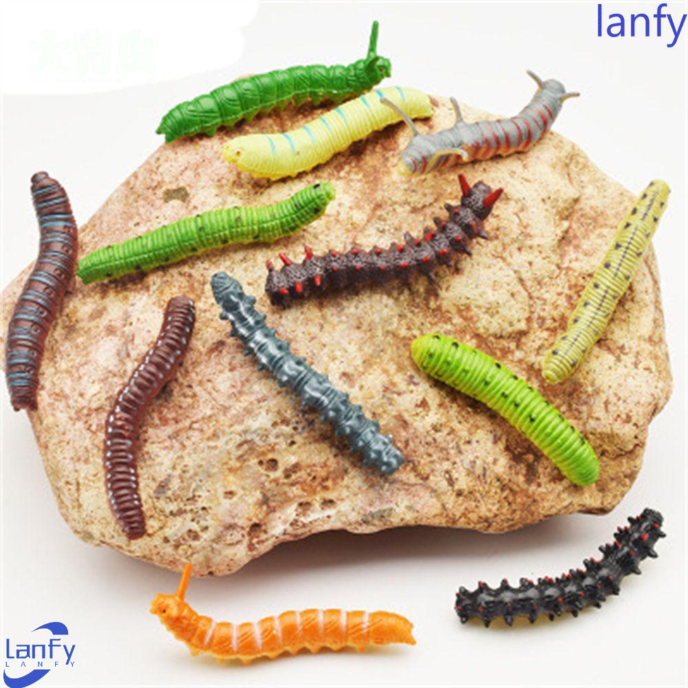 Lanfy Twisty Worm Toy 12Pcs/Lot Mainan Anak Mop's Day Props Canda Gags Realistis Fake Caterpillar Ulat Palsu