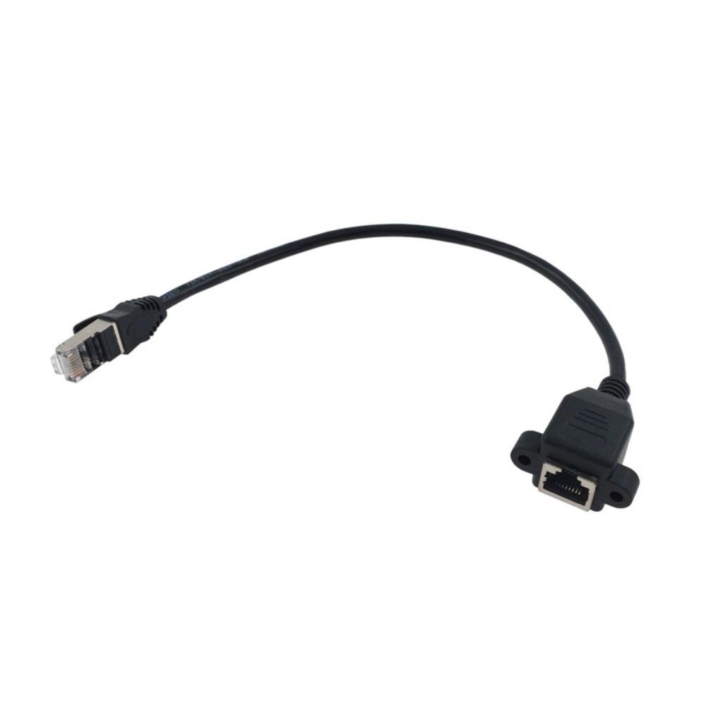 Kabel RJ45 Agustina Seratus Megabyte Multiple Angles With Screw Hole 90derajat LAN Network 8Pin Screw Panel RJ45 Network Wire