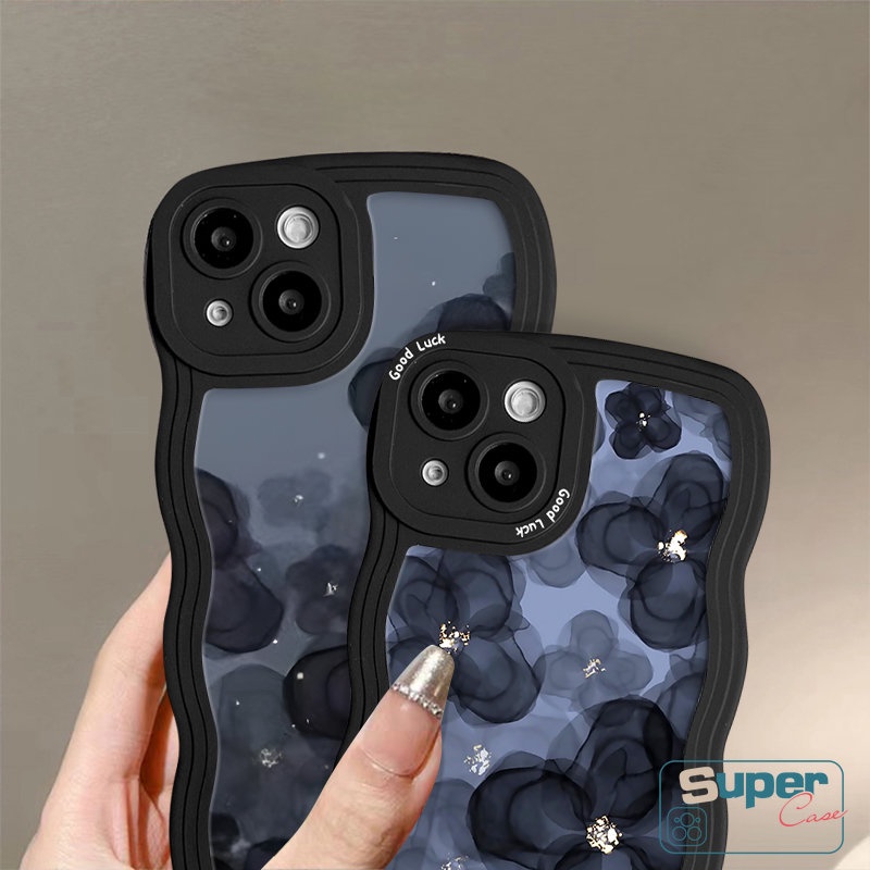 Case Untuk Realme C55 C12 C11 C21Y C30 C33 C35 C25s C15 C20 C25 C25Y C3 C17 C20A 5 9i 8 7i 5s 10 8Pro 7 8i 9Pro+9 6i 5i Art Tinta Minyak Bunga Dreamy Canggih Lembut Bergelombang Tepi Sarung