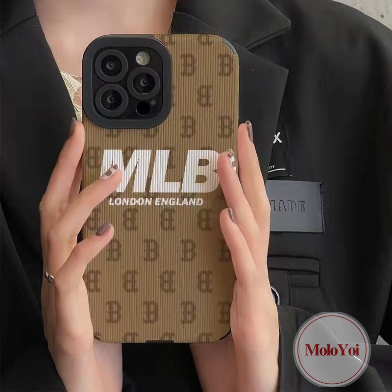 IPHONE Casing Kompatibel Untuk Iphone7 8 Plus XR 12 13 14 Pro MAX 11 Pro MAX X XS MAX 7Plus 8Plus Tekstur Kulit Mewah Merek Trendi C-E-L-I-N-E M.L.B Silicon Lembut Casing Ponsel Tahan Guncangan