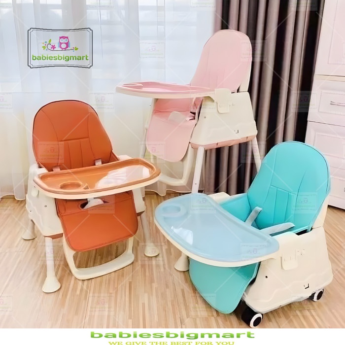 V BABY Kursi Makan G01 High Chair Bayi Baby Chair 6 IN 1 Booster Seat Ada Roda Multifungsi