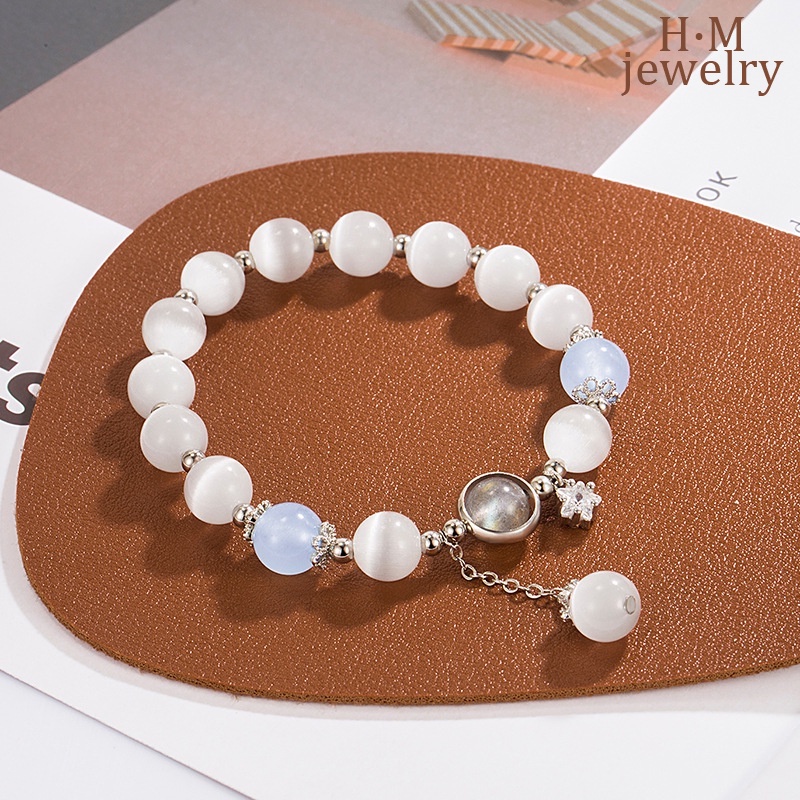 Gelang Opal Bermutu Tinggi Baru Ins Style Moonstone Aquamarine Bracelet