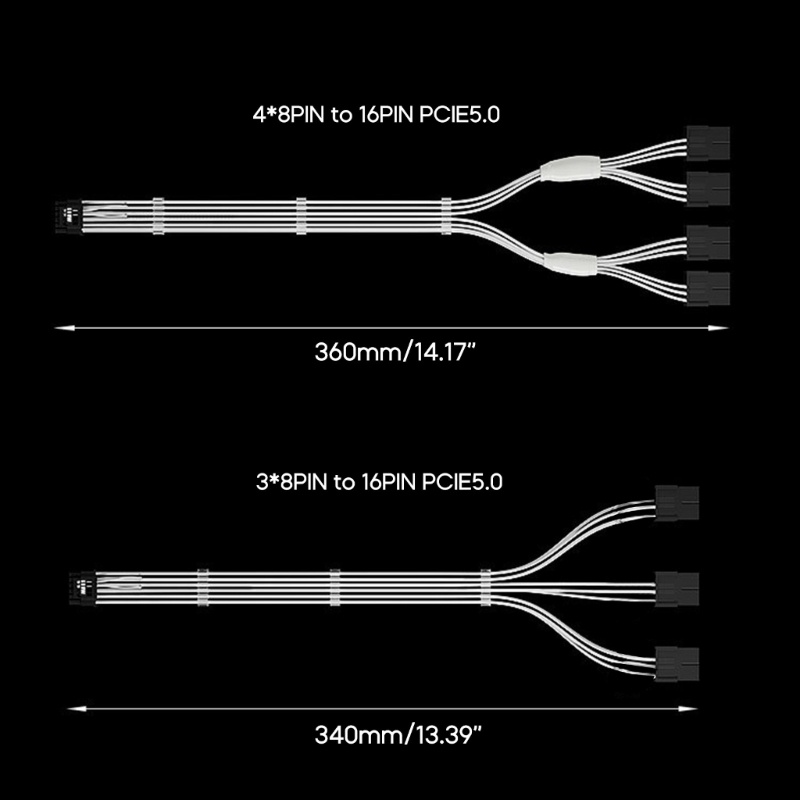 Zzz 16Pin 12+4 Ke3 4x8Pin PCI-E 5kabel Ekstensi Lengan Grafis 4090 4080