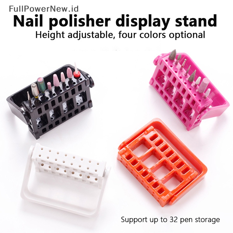 Power Manicure Alat Kepala Gerinda Display Stand 16 Lubang Gerinda Head Rack Storage Box ID