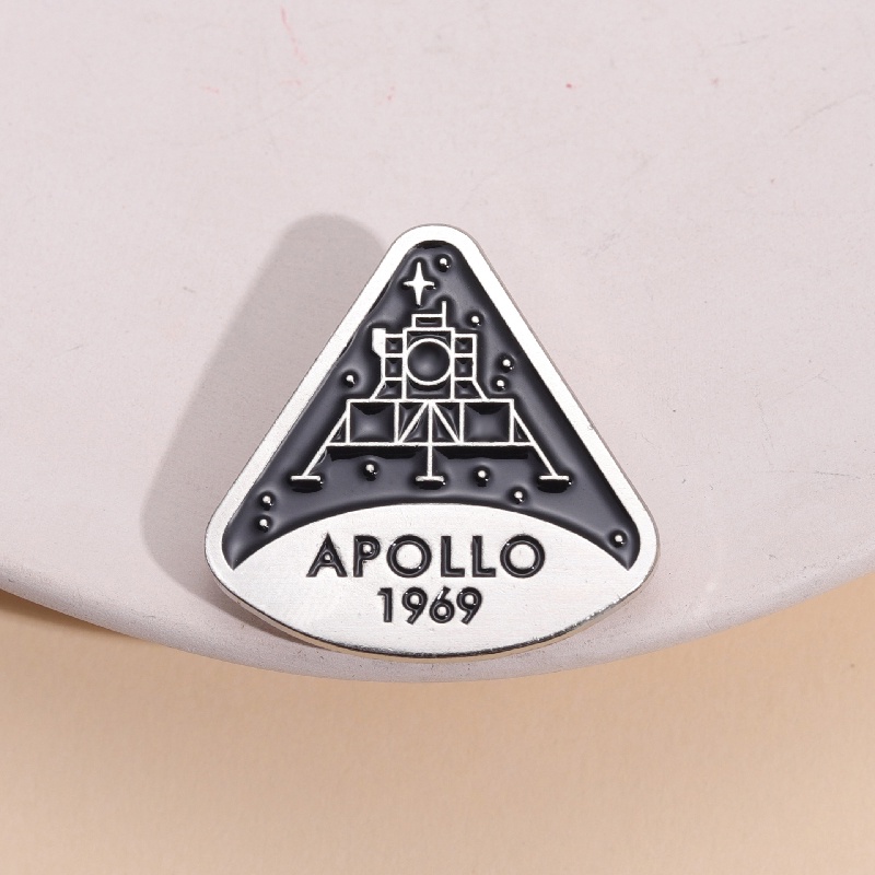 Modul Komando Apollo1969 Pin Bros Roket Enamel Logam Lencana Kerah Pin Bros Jaket Fashion Perhiasan Aksesoris