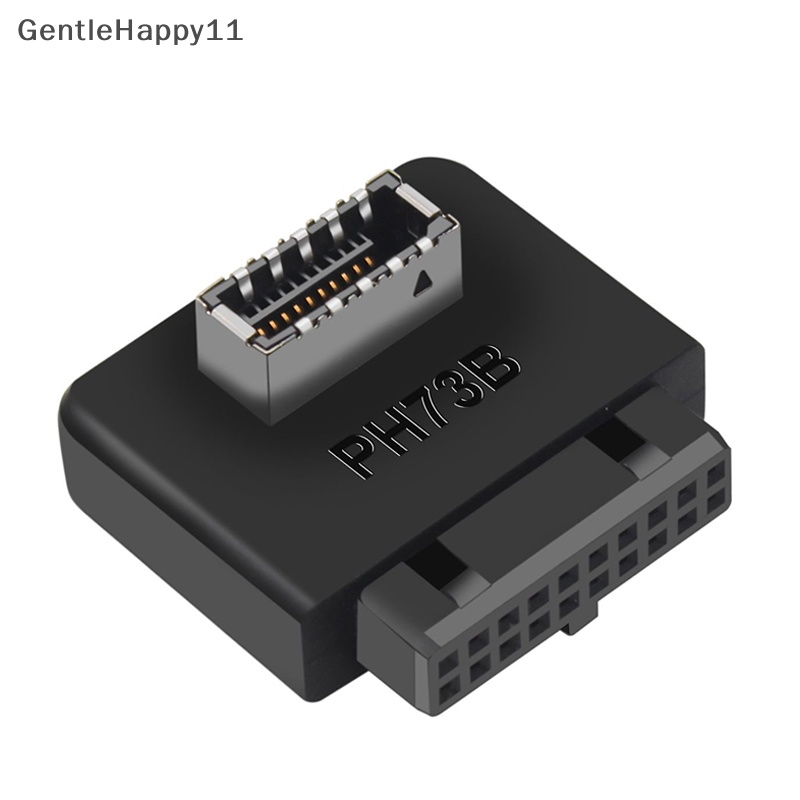 Gentlehappy Motherboard USB Header Adapter USB3.0 19pin 20pin Ke TYPE-E 90derajat Converter Sasis Depan Tipe C Plug-in Port PH73A+PH73B+id