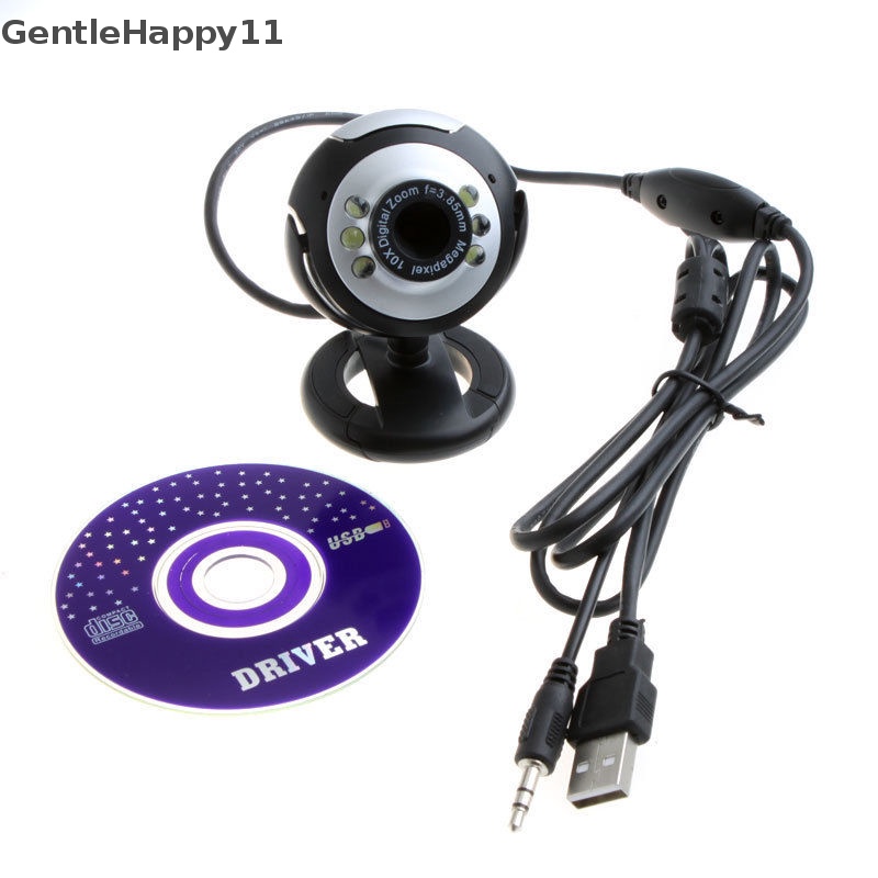 Gentlehappy 6led HD Webcam USB 2.0 50.0M Kamera PC Web Cam Dengan MIC Untuk Komputer PC id Bulat