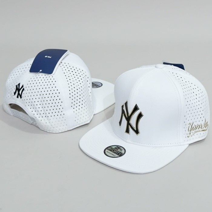 [BISA COD] NY038 / TOPI SNAPBACK JARING NEWYORK YANKEES NEWERA NY / TOPI TRUCKER - Putih
