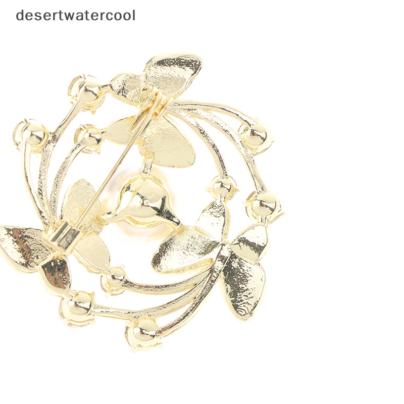 Deid Temperamen Kupu-Kupu Mutiara Perhiasan Pin Batu Permata Bertatahkan Murah Hati Bros Martijn