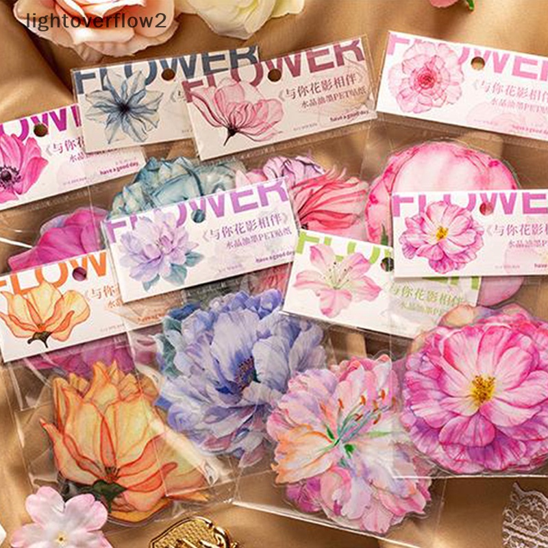 [lightoverflow2] 1set Kreatif PET Vintage Tanaman Bunga Kristal Tinta Stiker Scrapbook DIY Sticker Craft Journaling Scrapbooking Bahan Aksesoris [ID]