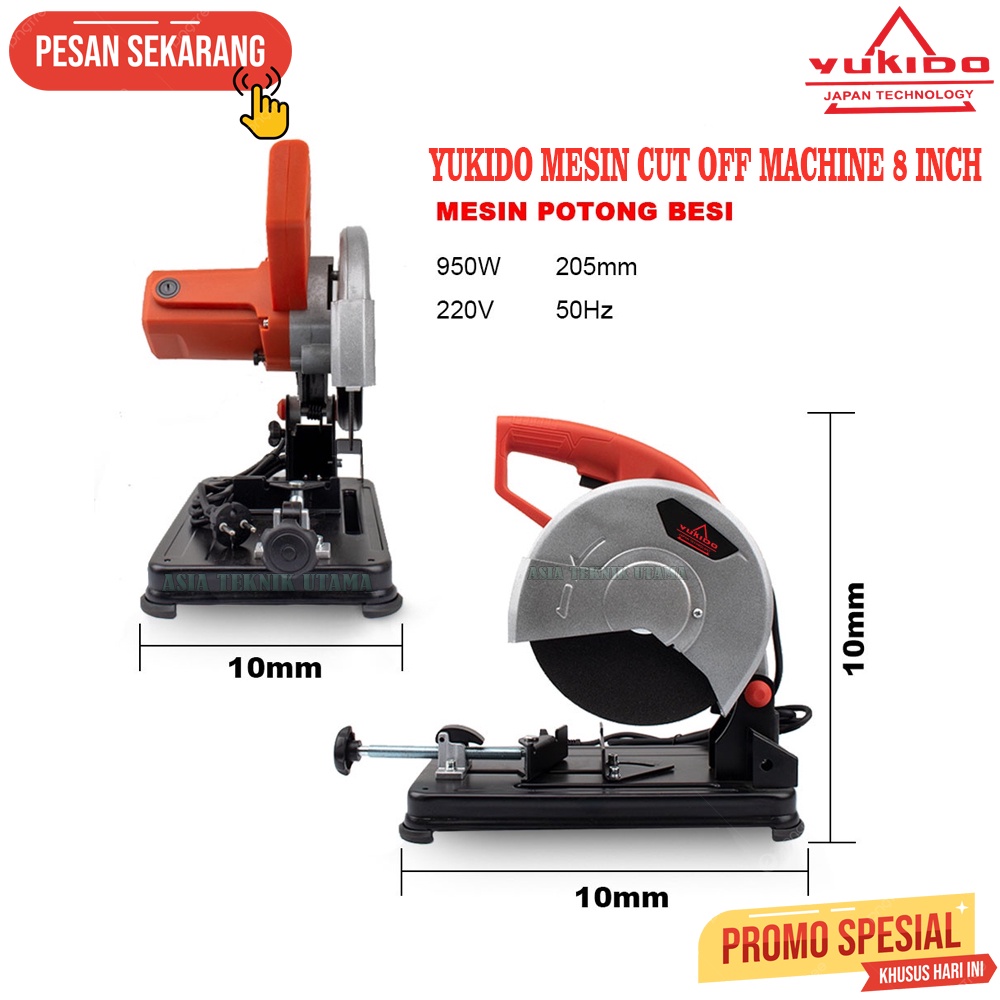 NEW PROMO !! Yukido Mesin Potong Besi Cut Off Cutting Kating 8 Inch SPT Tekiro Ryu Cut Off Cutting Wheel Chop Saw Mesin Potong Besi Mini 8 inch RCO180 180 Mm Free Mata Potong A-T-U