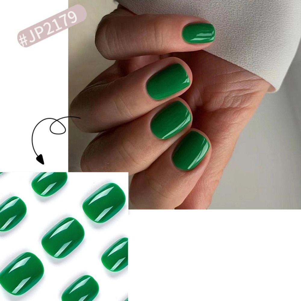 AUGUSTINA Agustinina Pendek Patch Kuku DIY Elegent Detachable Ultra-Tipis Wearable Press On Nail Tips Penutup Penuh Nail Art Tips