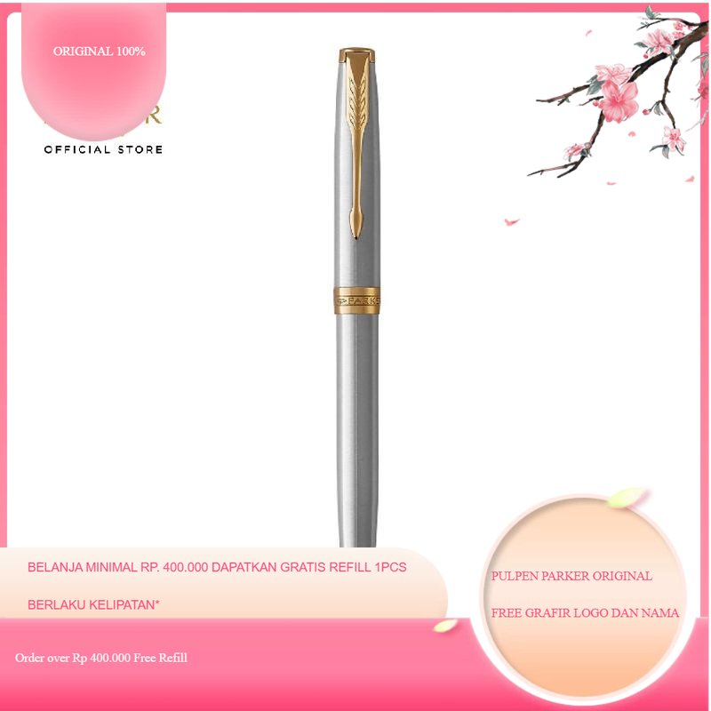 

Parker Sonnet Stainless Steel Gold Trim Ballpoint