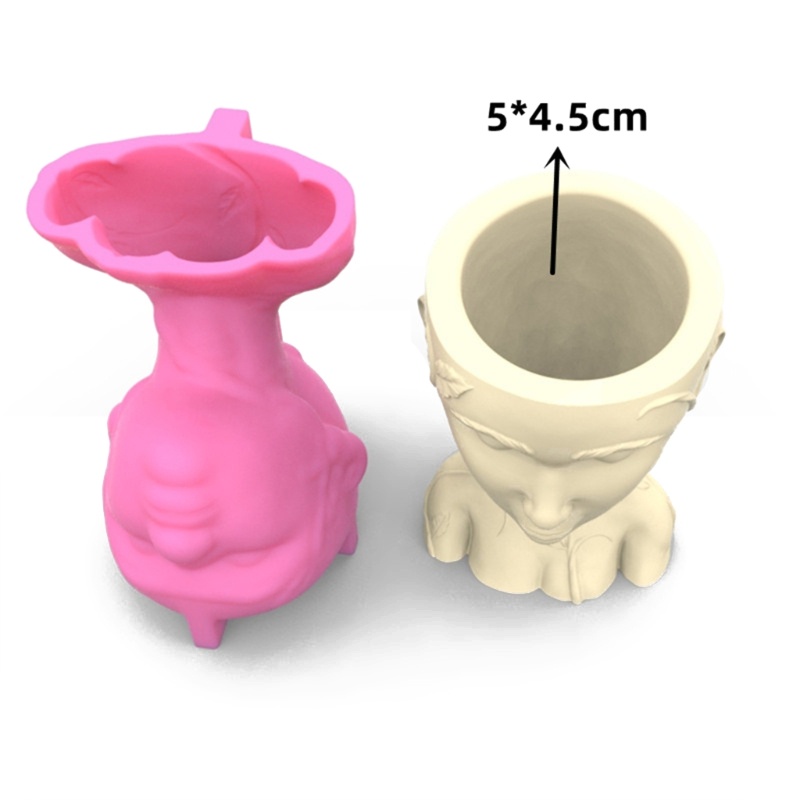 Siy Geometric 3D Goddess Gypsum Silicone Molds Kotak Penyimpanan Cetakan Untuk Membuat Tanaman Sukulen-Pot Pot Bunga Pot Holder