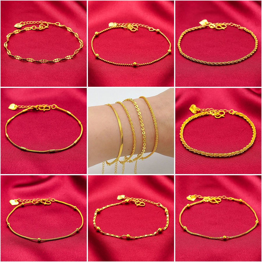 Gelang Emas 18K Hadiah Perhiasan Fashion Wanita Mewah