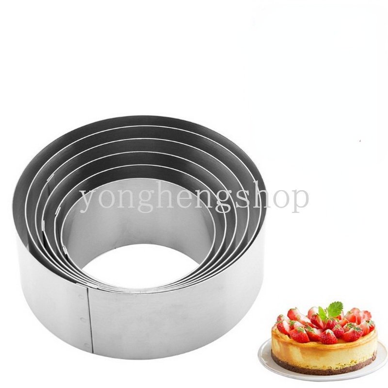 6 Pcs/set Stainless Steel Bulat Berbentuk Mousse Cincin Buatan Sendiri Mousse Kue Cetakan Biskuit Cookie Cutter Dapur DIY Pesta Alat Baking