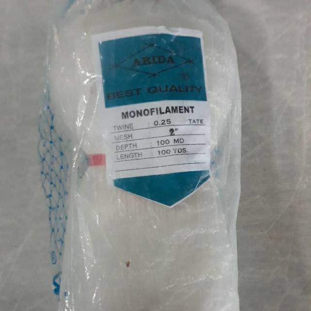 JARING IKAN  ARIDA 2 INCHI 0.25 100/100 jaring murah