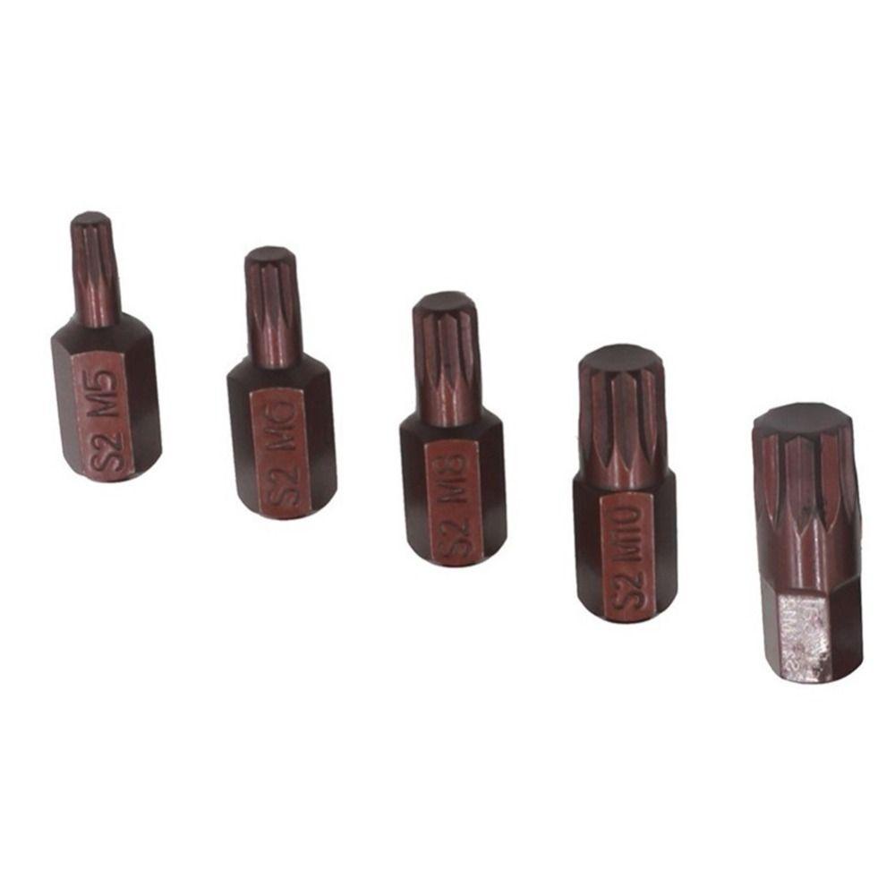 TOP 5pcs Mata Obeng Bintang 30mm Panjang M5-M12 10mm Hex Shank