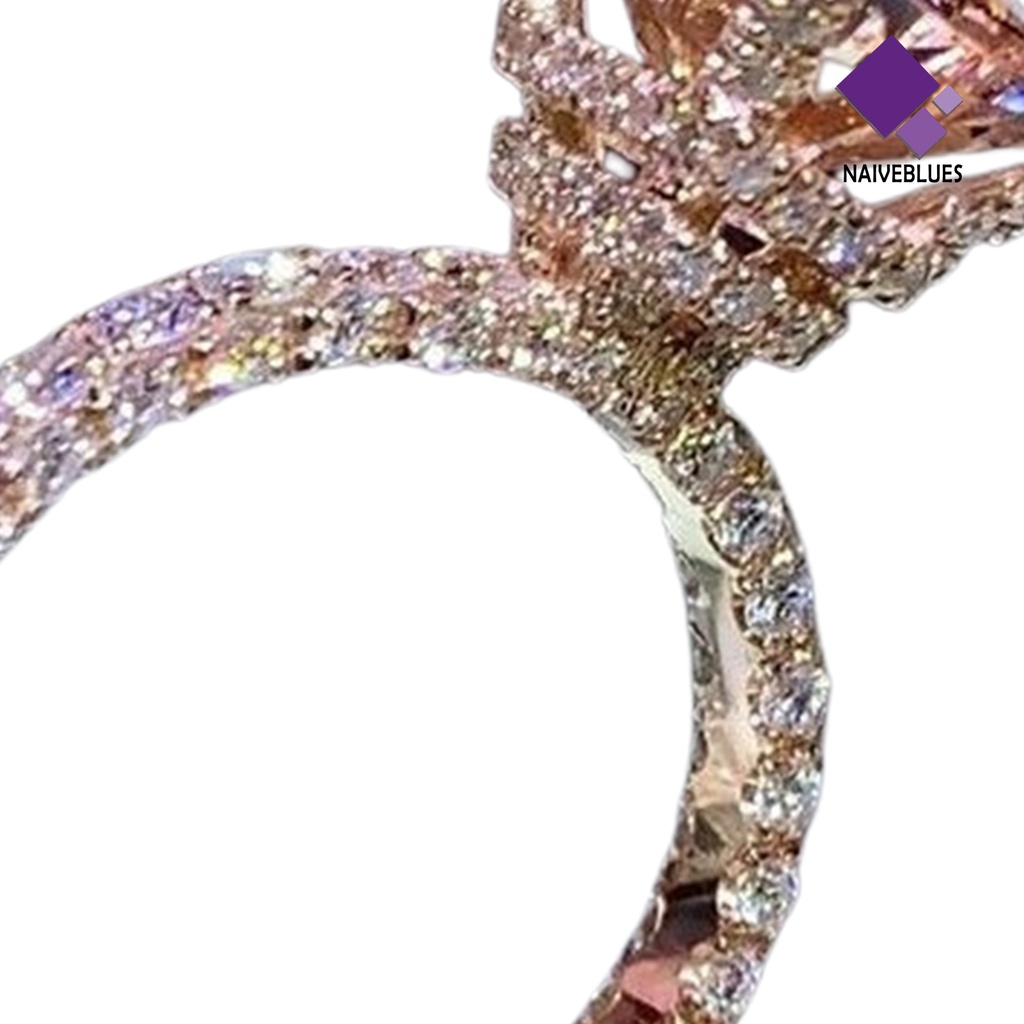 &lt; Naiveblues &gt; Wanita Cincin Kotak Besar Cubic Zirconia Perhiasan Fashion Penampilan Jari Cincin Pernikahan