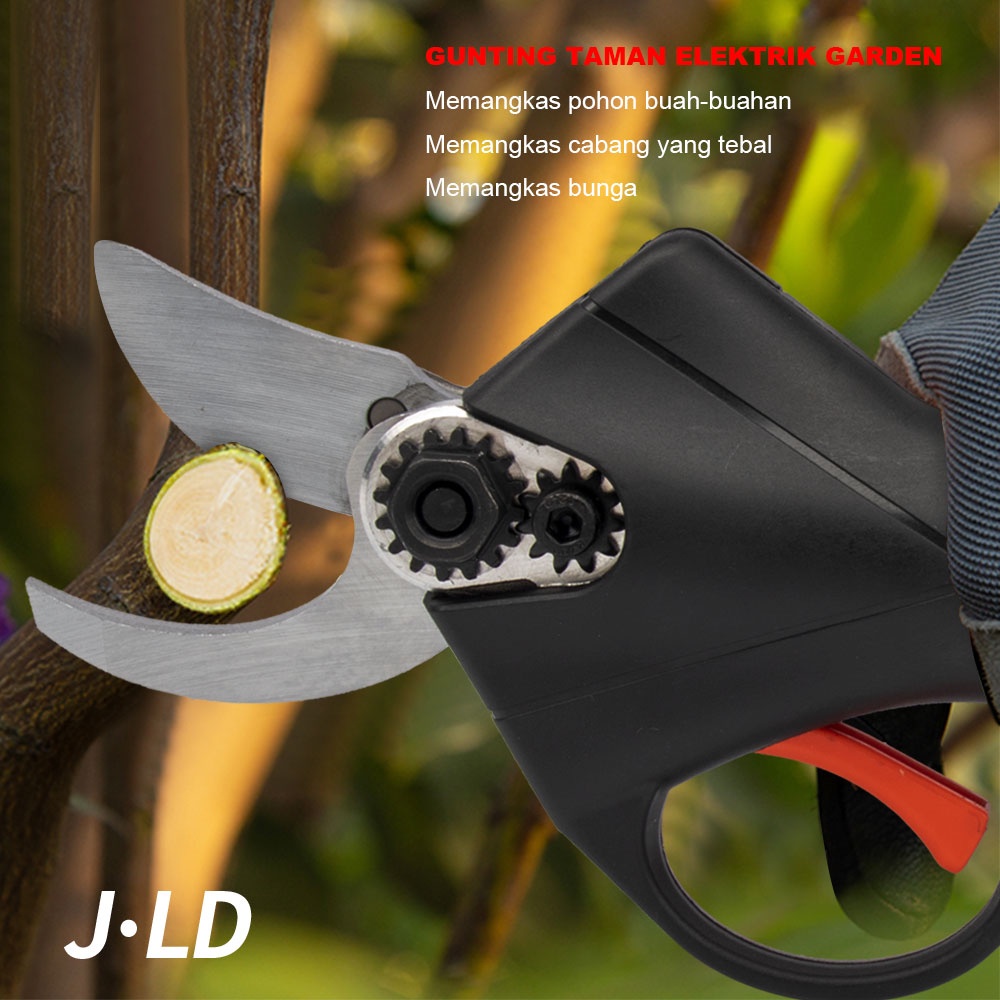 JLD 36VF Gunting Dahan Listrik 2baterai Cordless Pruning Shear 30mm Gunting Taman Elektrik Garden